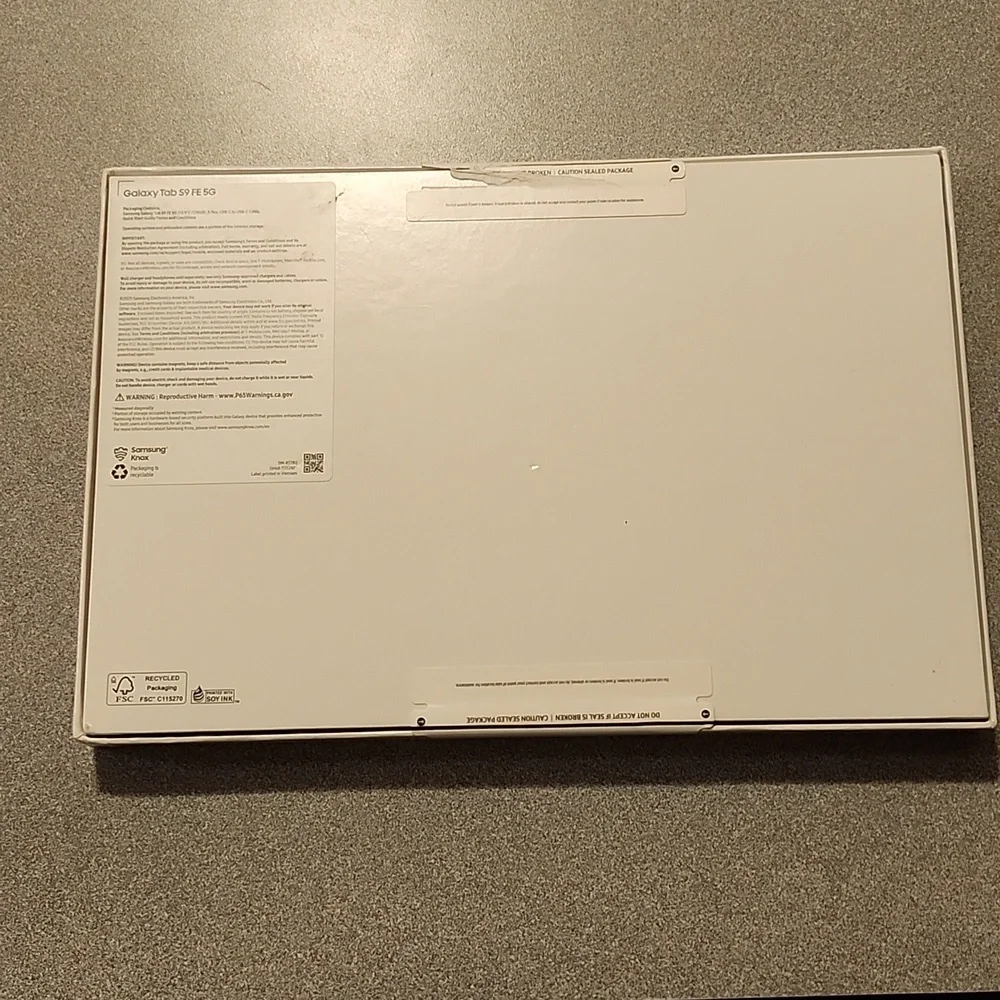Samsung tab S9 FE 128gb storage